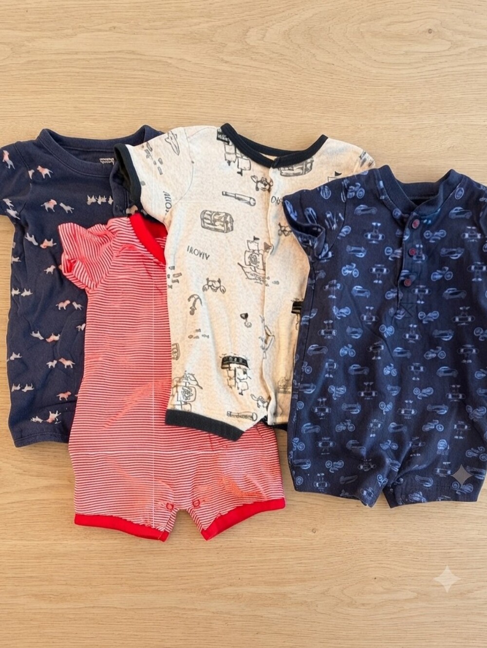 Carter's 6M Navy, Red, and Cream Jumpsuits & Rompers Set